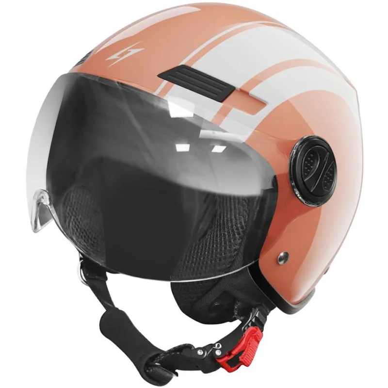 Spedizione Espresso Casco Moto Jet Stormer RIDE PATH Corallo Lucido