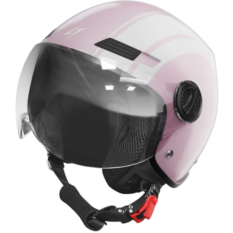 Affare Casco Moto jet Stormer RIDE PATH PALE Rosa Perla