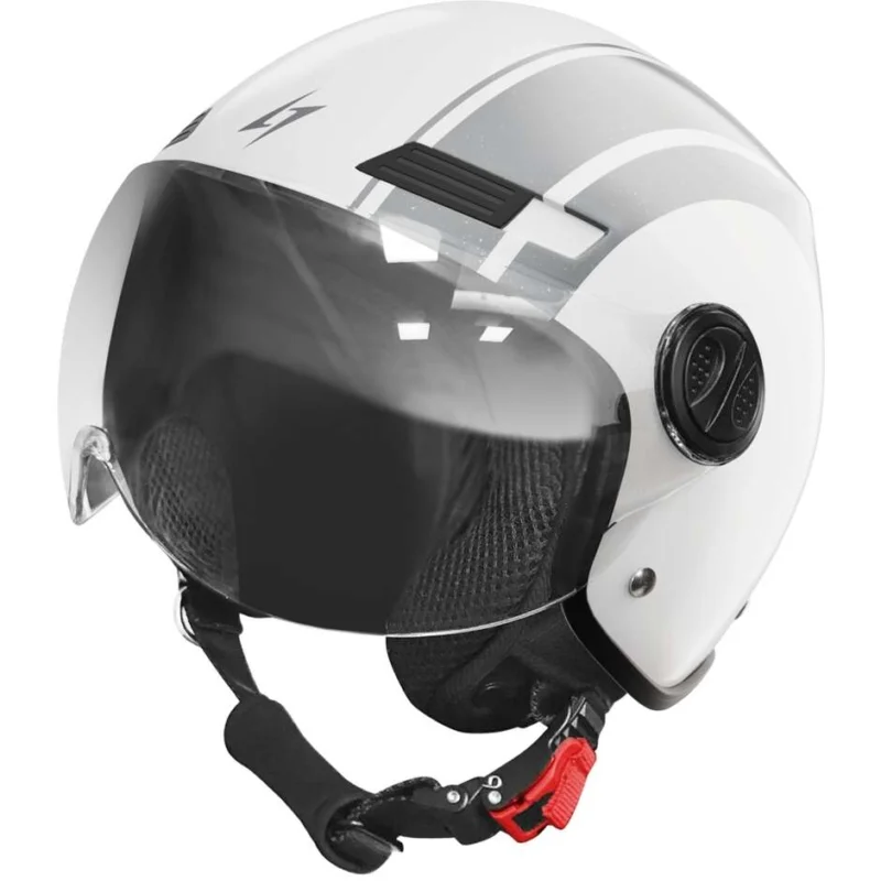 Casco Moto jet Stormer RIDE PATH WHITE Perla Scelto Dai Clienti