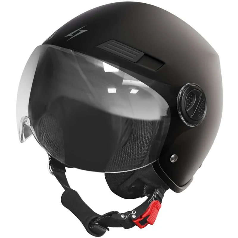Casco Moto Jet Stormer RIDE SOLID Nero Opaco Soddisfatti O Rimborsati
