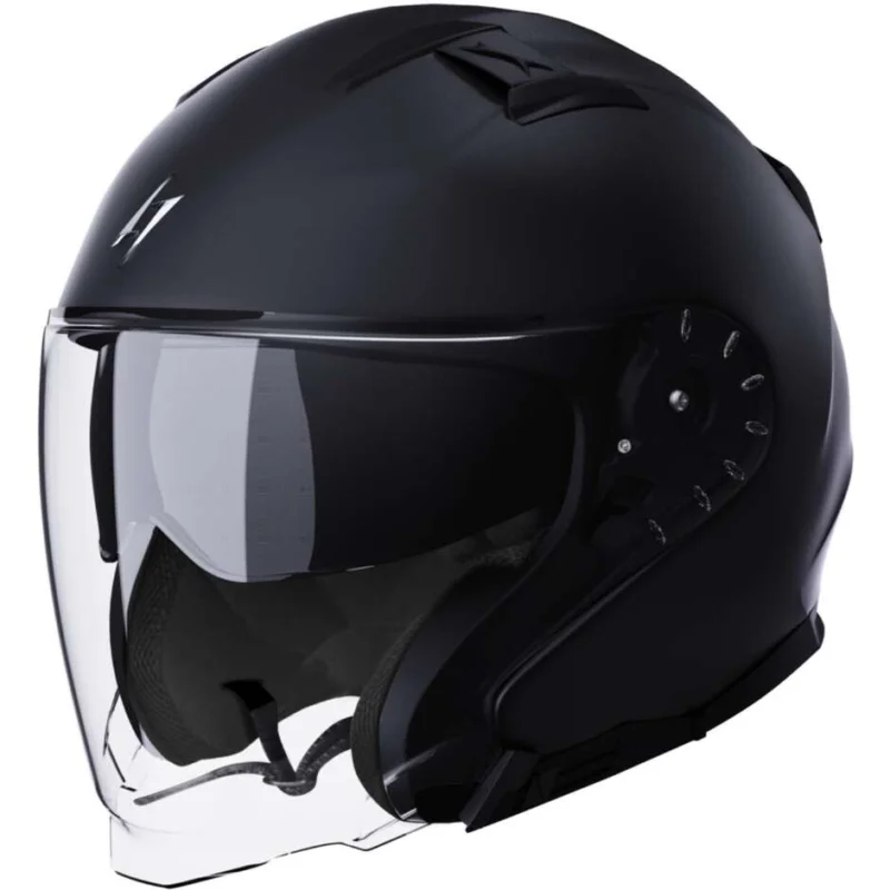 Casco Moto Jet Stormer RIVAL Solid Nero Opaco Soddisfatti O Rimborsati