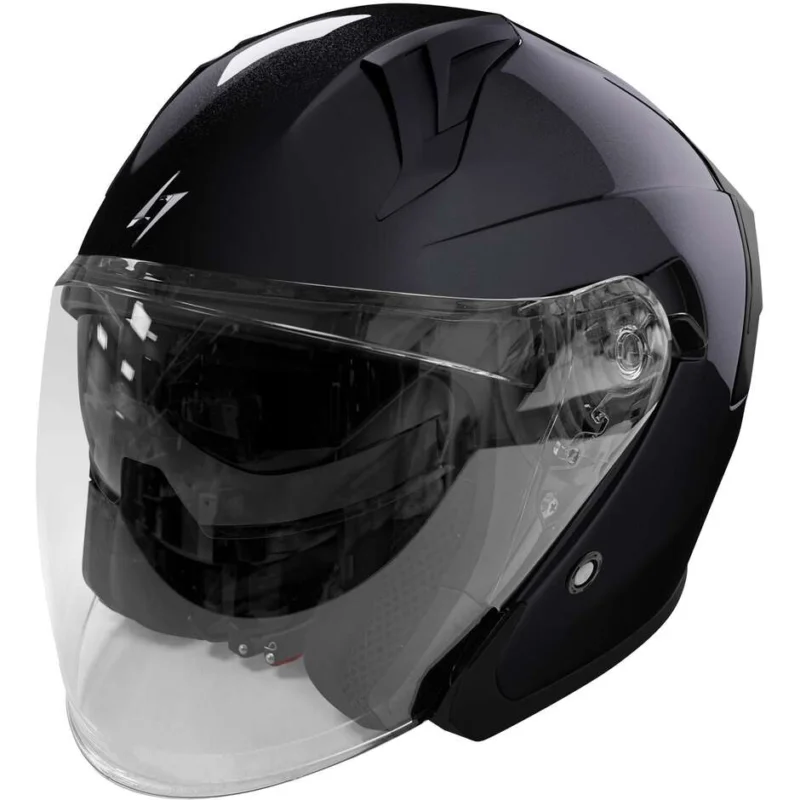 Casco Moto Jet Stormer RUN Nero Perla Prezzo Di Fabbrica