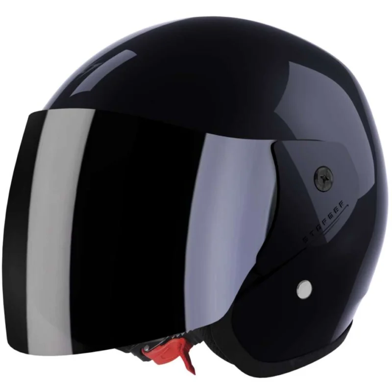 Casco Moto Jet Stormer SUN 2.0 Solid Nero Perla A Buon Prezzo