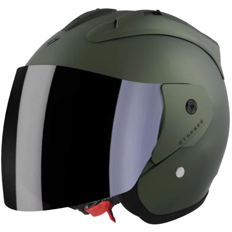 Ultimissimo Modello Casco Moto Jet Stormer SUN EVO 2.0 Solid Kaki Opaco