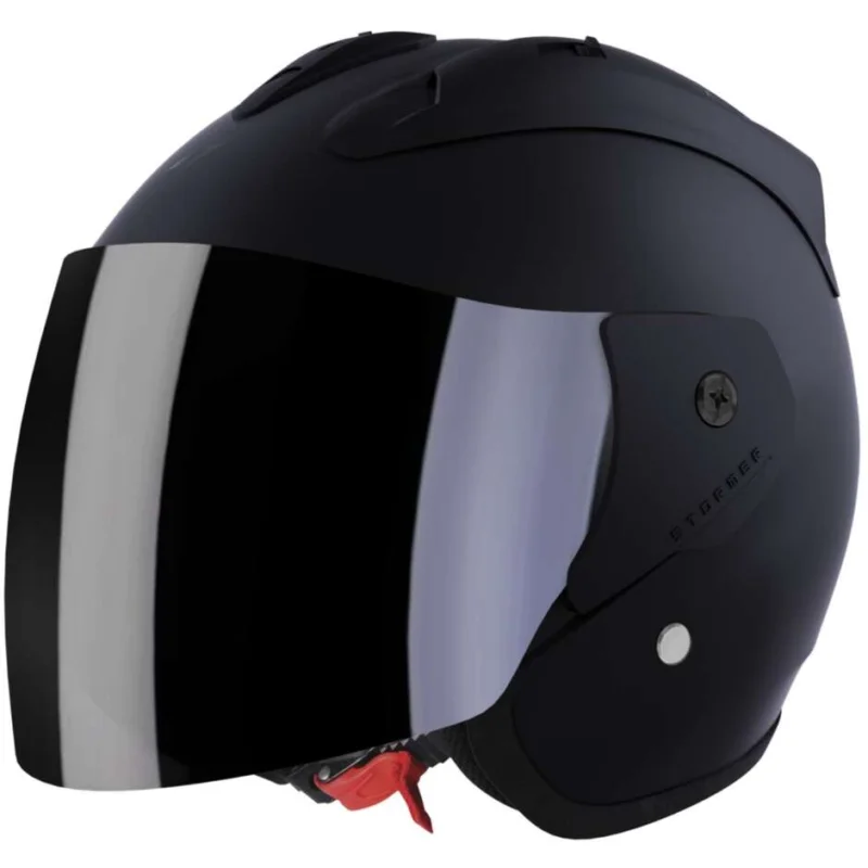 Casco Moto Jet Stormer SUN EVO 2.0 Solid Nero Opaco Offerta Limitata
