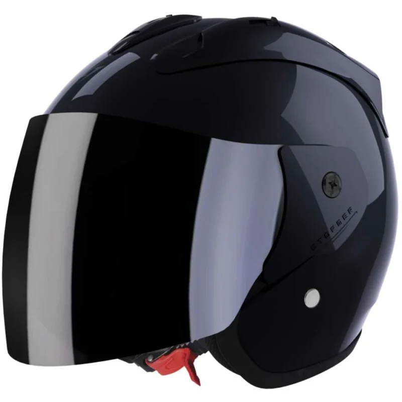 Promo Stagionale Casco Moto Jet Stormer SUN EVO 2.0 Solid Nero Perla