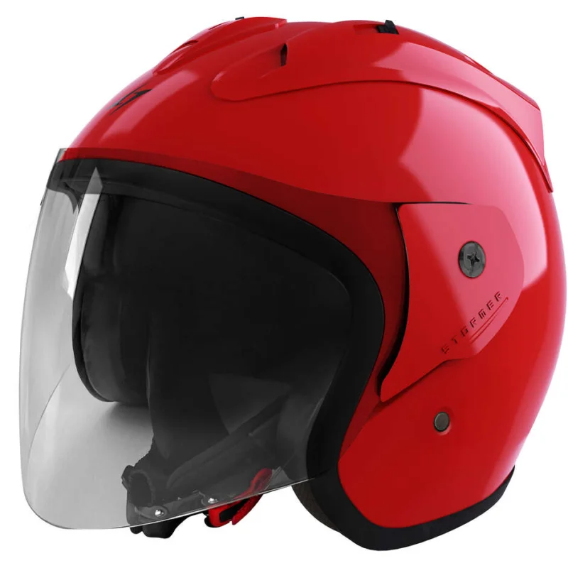Consegna Rapida Casco Moto jet StormerSUN EVO 2.0 Solid Rosso Perla