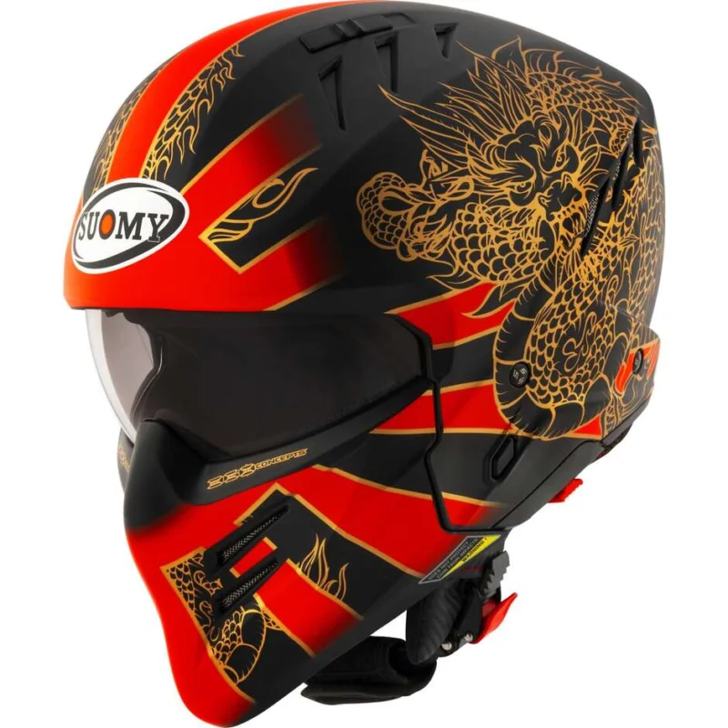 Casco Moto Jet Suomy ARMOR DRAGON Opaco Rosso Soddisfatti O Rimborsati