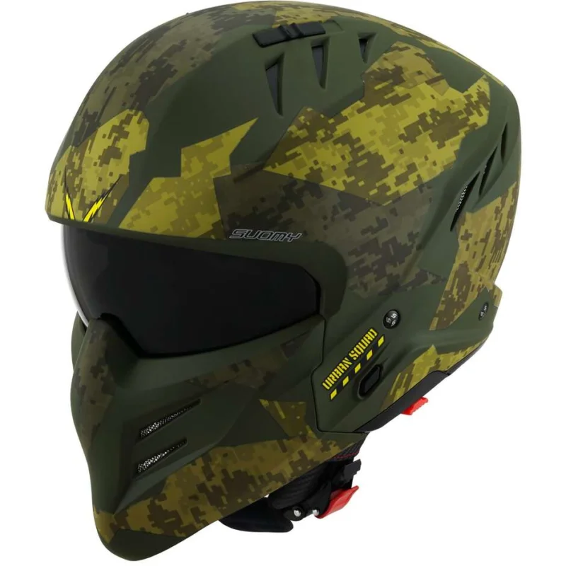 Popolare Casco Moto Jet Suomy ARMOR URBAN SQUAD Camouflage Verde Militare Opaco