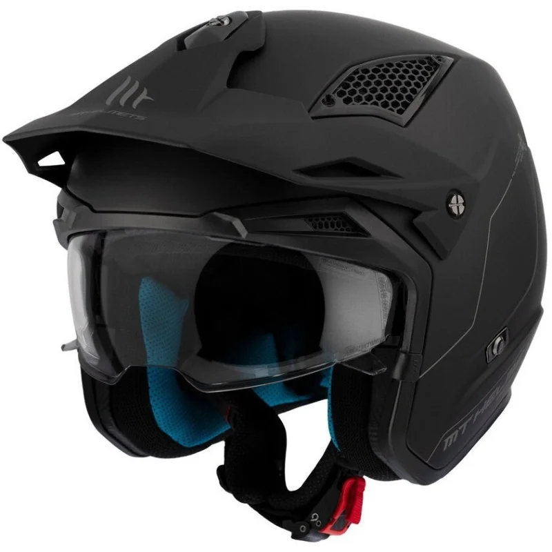 Casco Moto JetTrial MT Helmets DISTRICT sv 22.06 Solid A1 Nero Opaco Più Venduto