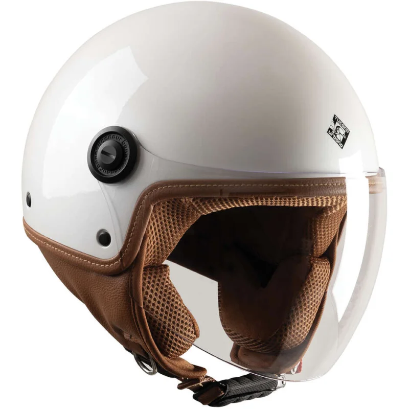 Popolare Casco Moto Jet Tucano Urbano C1000 EL'JETTIN 6.0 Bianco Lucido