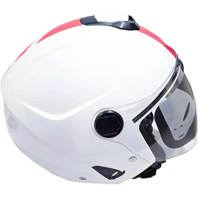 Casco Moto Jet Ufo NIXIE Bianco Rosso Prezzo Ridotto