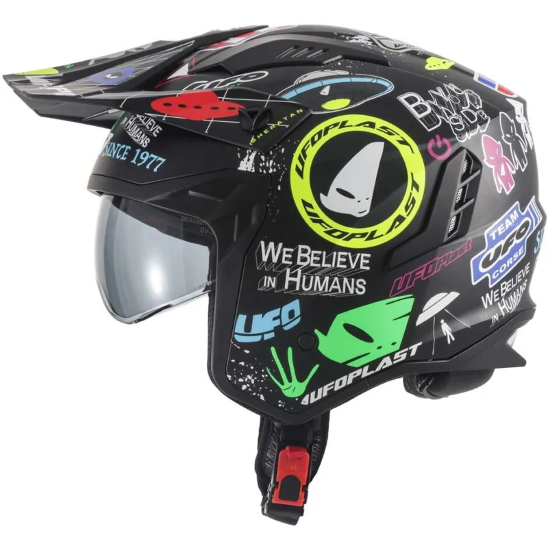 Casco Moto Jet Ufo SHERATAN JET Graphic Spedito Oggi