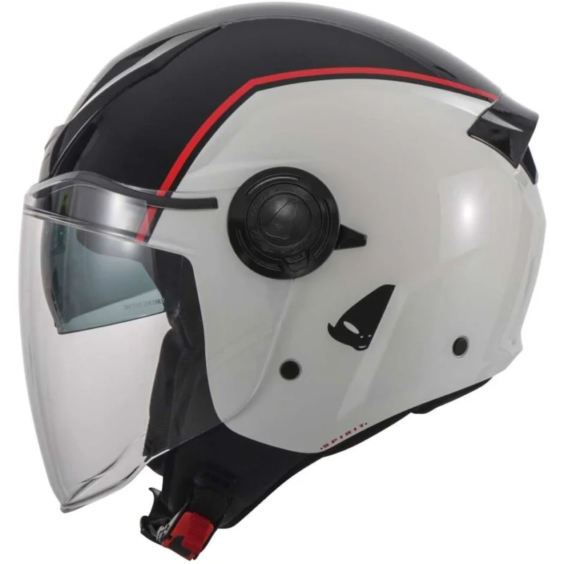 Casco Moto Jet Urban Ufo SPIRIT Bianco Nero Reso Gratuito