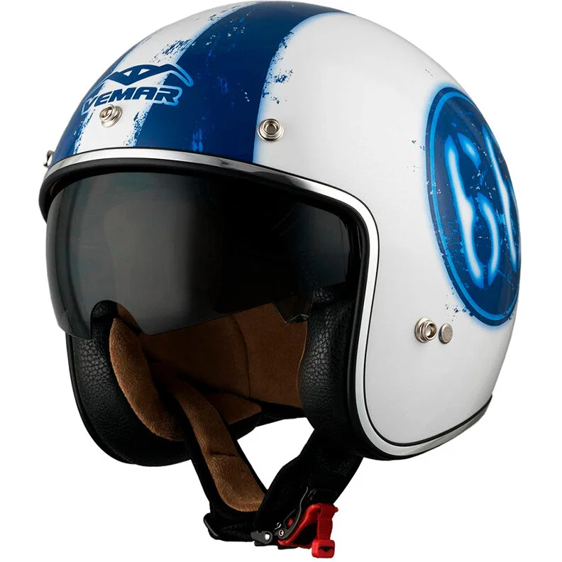 Casco Moto Jet Vemar CHOPPER 66 JX23 Bianco Lucido Ultime Pezzi