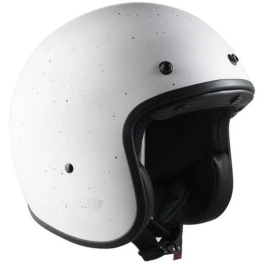 Casco Moto Jet Vintage Custom in Fibra Cgm 170 W Challenger Bianco Opaco Più Venduto