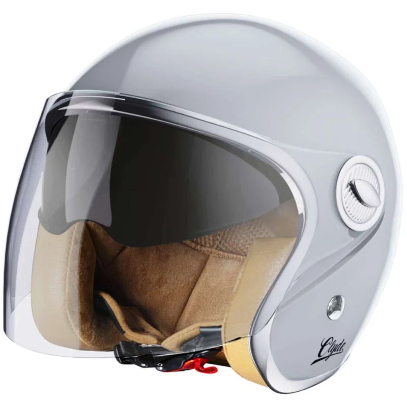 Casco Moto Jet Vintage Stormer CLYDE Solid Nardo Grey Promo Stagionale