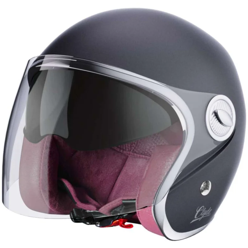 Casco Moto Jet Vintage Stormer CLYDE Solid Nero Opaco Reso Gratuito