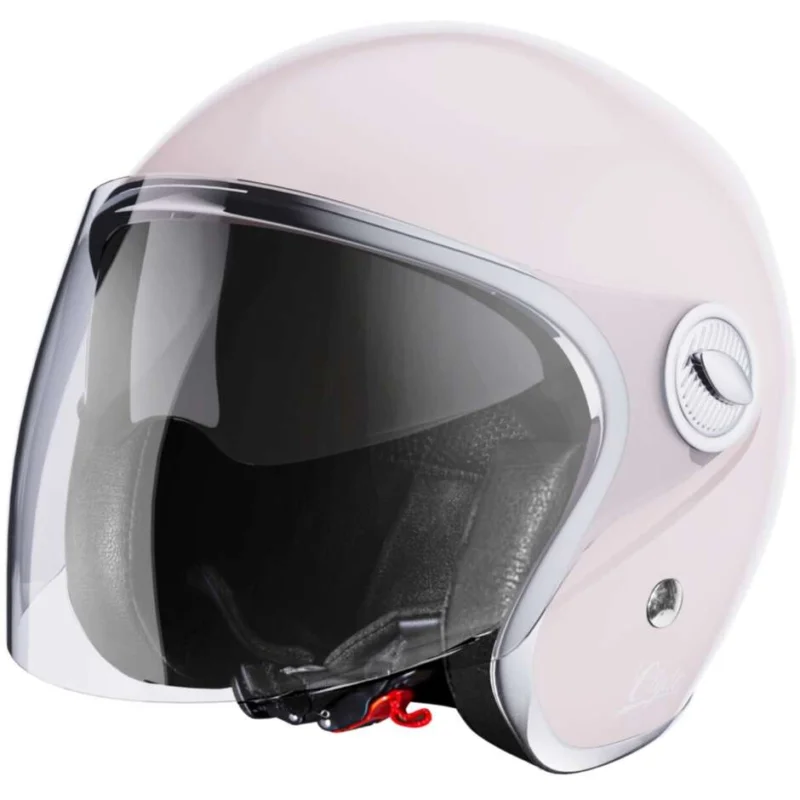 Casco Moto Jet Vintage Stormer CLYDE Solid Pale Rosa Lucido Ultime Pezzi