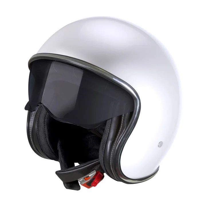 Casco Moto Jet Vintage Stormer SPIRIT Con Visierino Interno Bianco Perlato Spedizione Gratuita