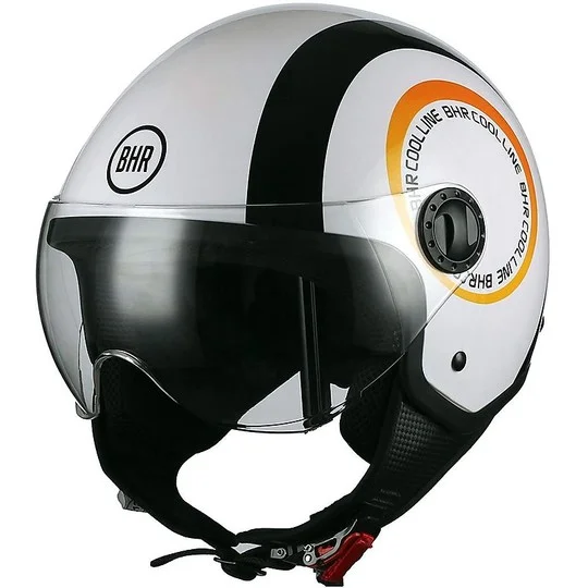 Subito Disponibile Casco Moto Jet Visiera Bombata BHR 801 Cool Linea A Arancio