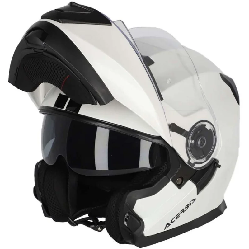 Popolare Casco Moto Modulare Acerbis Doppia Visiera SEREL 22.06 Bianco