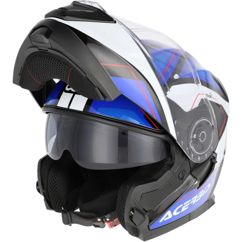 Casco Moto Modulare Acerbis Doppia Visiera SEREL 22.06 Blu Bianco Direttamente Dal Produttore
