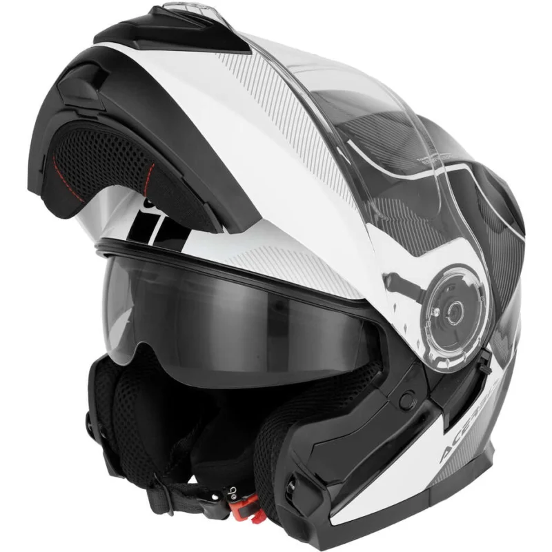 Casco Moto Modulare Acerbis Doppia Visiera SEREL 22.06 Nero Bianco Promo Stagionale