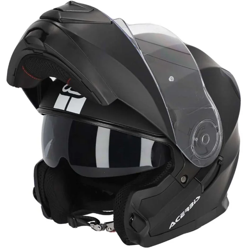 Economico Casco Moto Modulare Acerbis Doppia Visiera SEREL 22.06 Nero Opaco