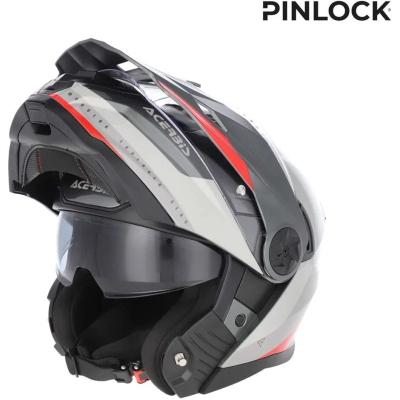 Casco Moto Modulare Acerbis Rider P/J Multi Grigio Rosso Offerta Limitata