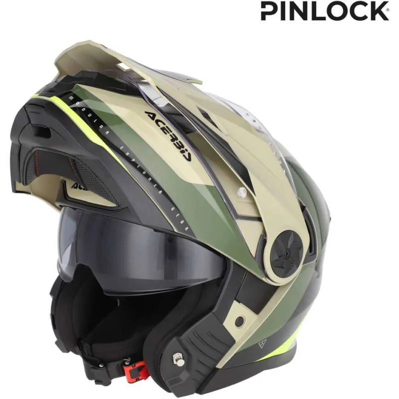 Casco Moto Modulare Acerbis Rider P/J Multi Verde Marrone Prezzo Conveniente