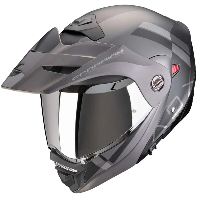 Casco Moto Modulare Adventure P/J Scorpion ADX-2 GALANE Nero Argento Professionale