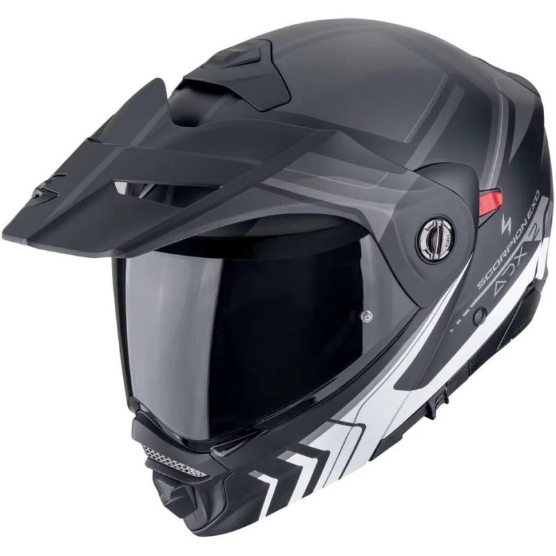 Casco Moto Modulare Adventure P/J Scorpion ADX 2 LEWIS Nero opaco Argento Ultimissimo Modello