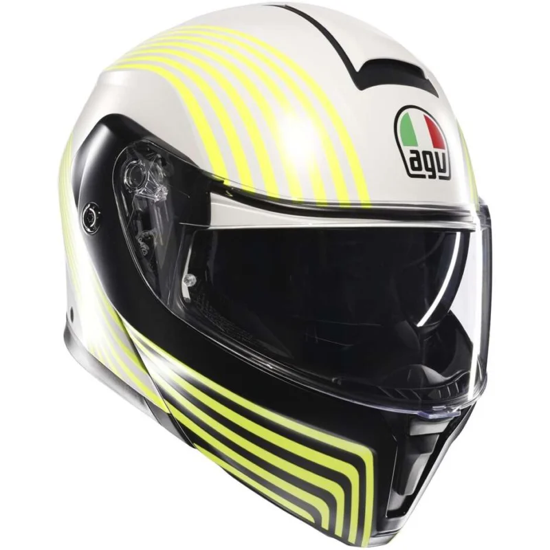 Casco Moto Modulare Agv STREETMODULAR ISEO Opaco Bianco Nero Giallo Fluouo Compra Adesso