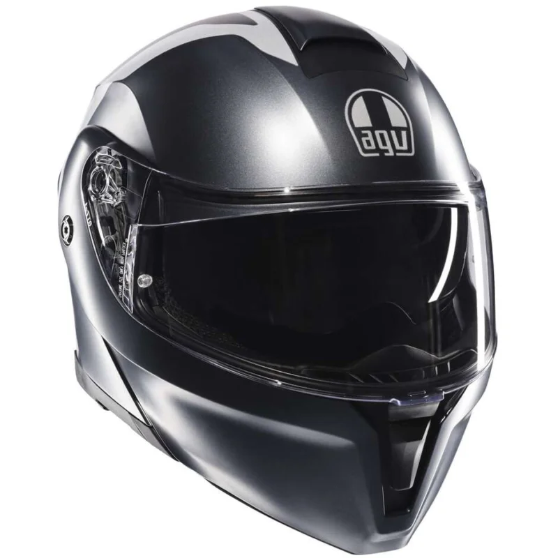 Casco Moto Modulare Agv STREETMODULAR RESIA Opaco Grigio Silver Rosso Promo Stagionale