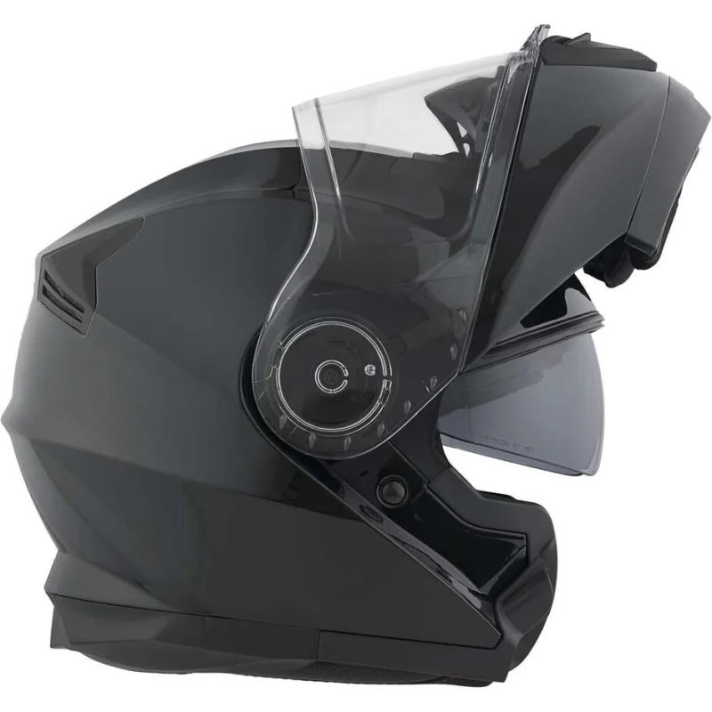 Spedizione Espresso Casco Moto Modulare BHR 836 Flip Up Bianco Nero Metallizzato