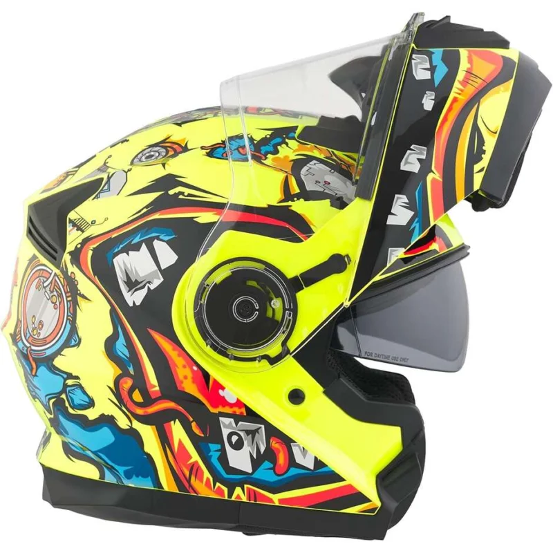 Casco Moto Modulare BHR 836 Flip Up ZOMBIE Giallo Quantità Limitata