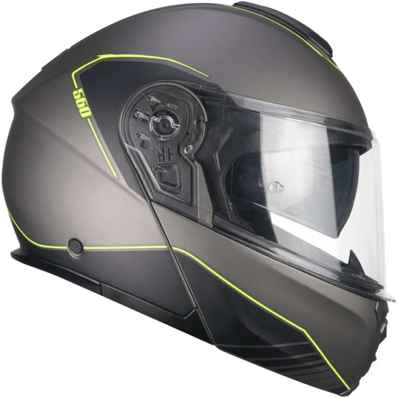 Sconto Casco Moto Modulare CGM 560G MAD RIDE Grafite Giallo fluo opaco