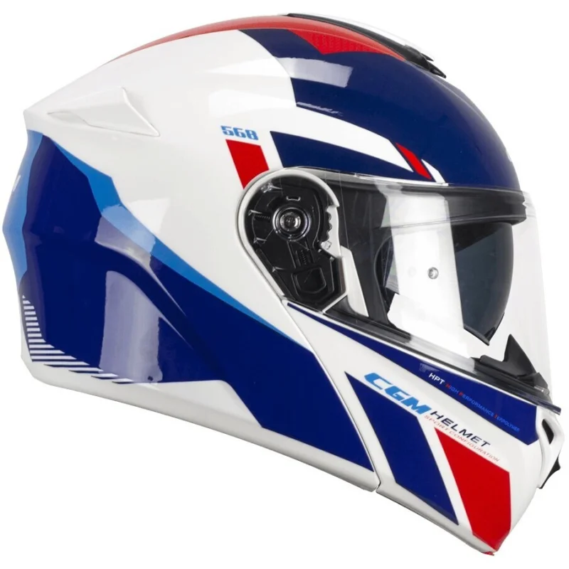 Casco Moto Modulare CGM 568S BER SPORT Bianco Blu Direttamente Dal Produttore