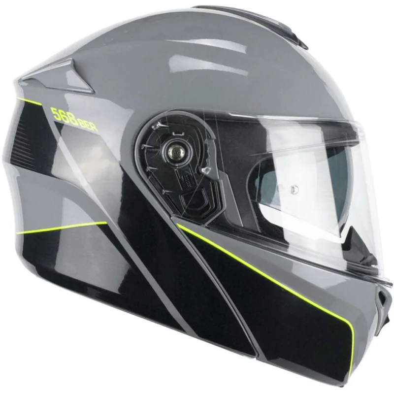 Casco Moto Modulare CGM 568X BER CITY Grigio Giallo fluo Must-Have