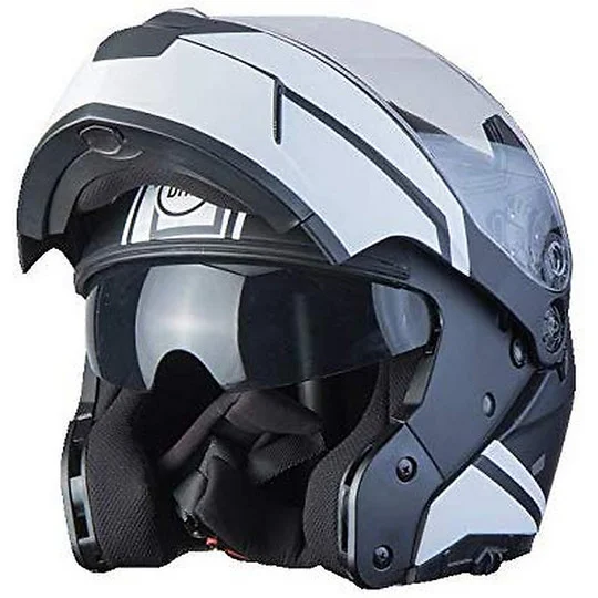 Casco Moto Modulare Doppia Visiera BHR 805 POWER Nero Bianco Nuova Collezione