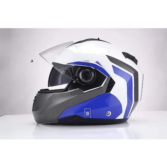 Offerta Casco Moto Modulare Doppia Visiera BHR Sparco SP505 Bianco Blu