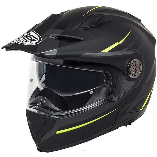 Prezzo Basso Casco Moto Modulare Dual Sport Premier X-TRAIL MO Y BM Nero Opaco Giallo