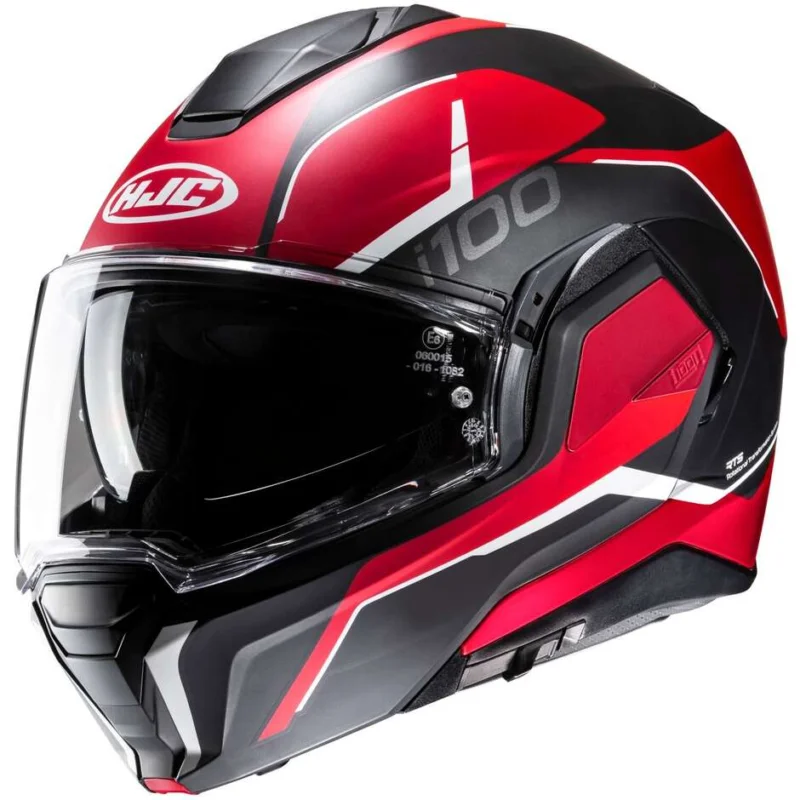 Promozione Esclusiva Casco Moto Modulare Hjc i100 LORIX MC1SF Nero Opaco Rosso