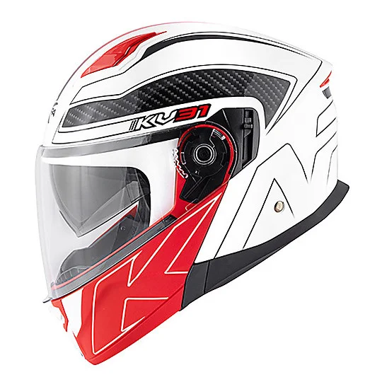 Casco Moto Modulare Kappa KV-31 ARIZONA Bigger Bianco Lucido Nero Rosso Offerta Speciale