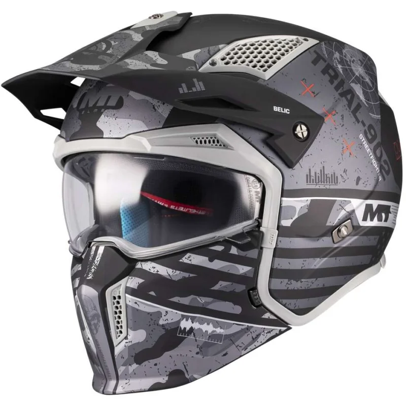 Casco Moto Modulare Mt Helmets STREETFIGHTER SV S BELIC B2 Grigio Opaco Soddisfatti O Rimborsati