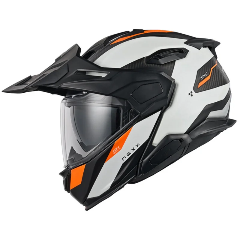Spedito Oggi Casco Moto Modulare Nexx X.Lifecountry Terra Bianco Arancio