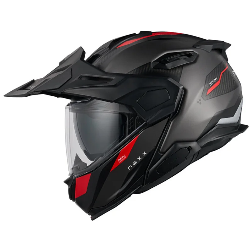 Scelto Dai Clienti Casco Moto Modulare Nexx X.Lifecountry Terra Grigio Rosso