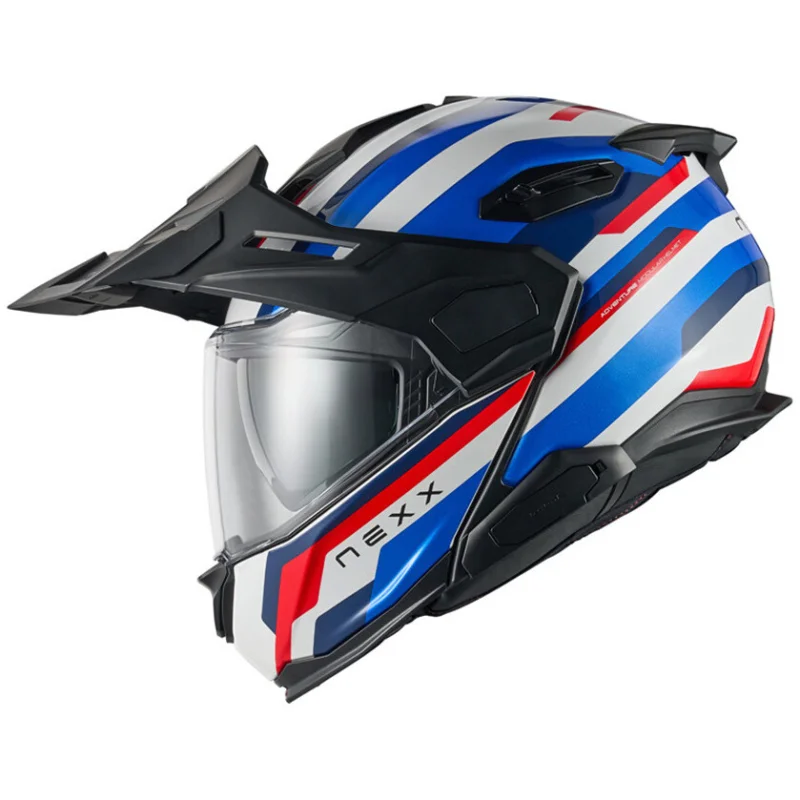 Reso Gratuito Casco Moto Modulare Nexx X.Lifecountry Westbound Blu Rosso