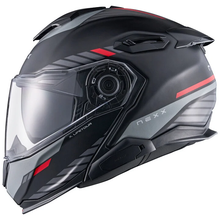 Quantità Limitata Casco Moto Modulare Nexx X.Lifetour Globe Nero Rosso